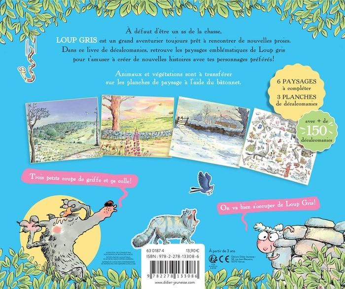 Quatrième de couverture de « LOUP GRIS - T17 - LOUP GRIS EN DECALCOMANIES »