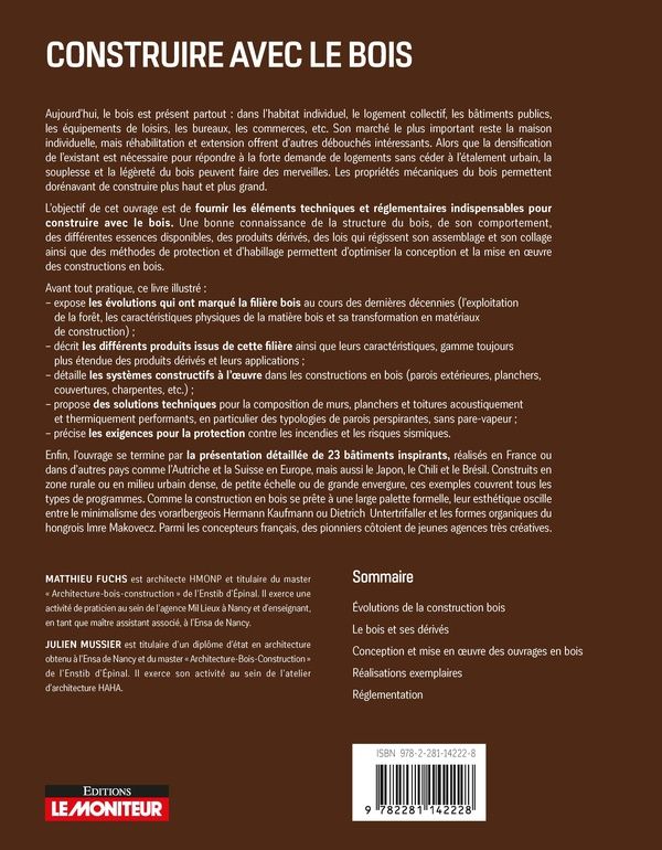 Quatrième de couverture de « CONSTRUIRE AVEC LE BOIS »