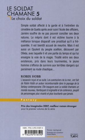 Quatrième de couverture de « Le choix du soldat »