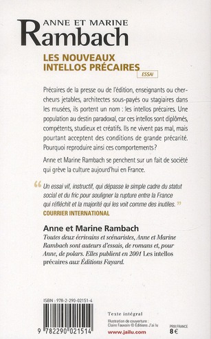 Quatrième de couverture de « LES NOUVEAUX INTELLOS PRECAIRES »