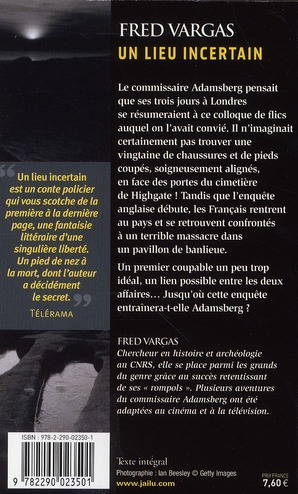 Quatrième de couverture de « UN LIEU INCERTAIN - UNE ENQUETE DU COMMISSAIRE ADAMSBERG »