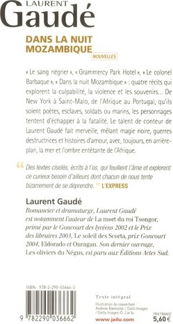 Quatrième de couverture de « Dans la nuit du Mozambique : et autres récits »