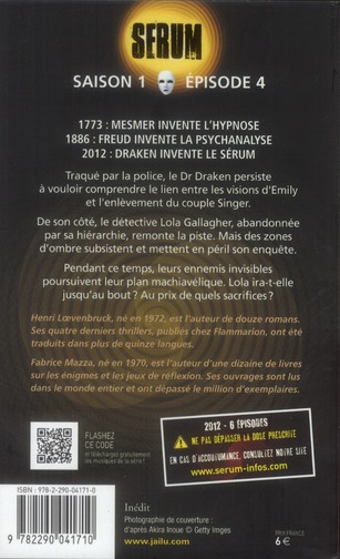 Quatrième de couverture de « Serum, saison 1 »