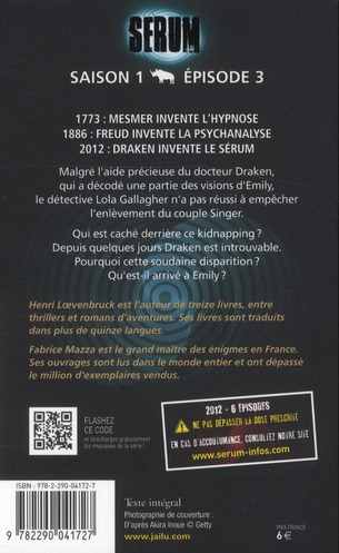 Quatrième de couverture de « Serum, saison 1 »