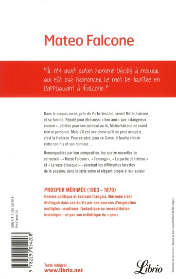 Quatrième de couverture de « Mateo Falcone : et autres nouvelles »