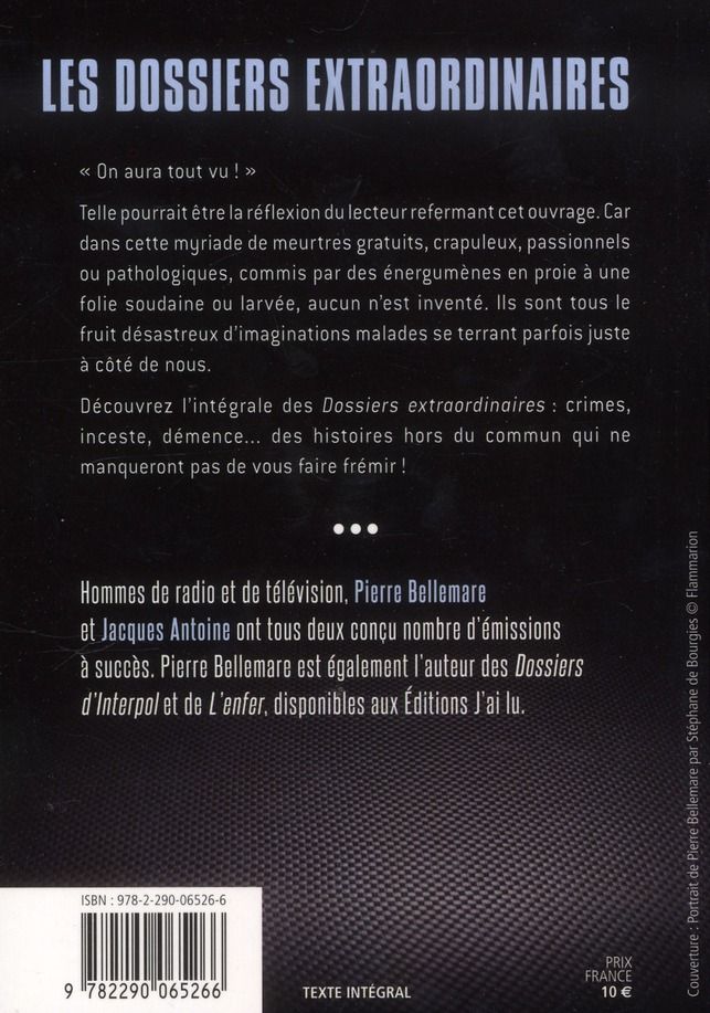 Quatrième de couverture de « LES DOSSIERS EXTRAORDINAIRES - L'INTEGRALE »
