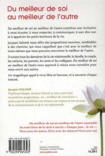 Quatrième de couverture de « DU MEILLEUR DE SOI AU MEILLEUR DE L'AUTRE »