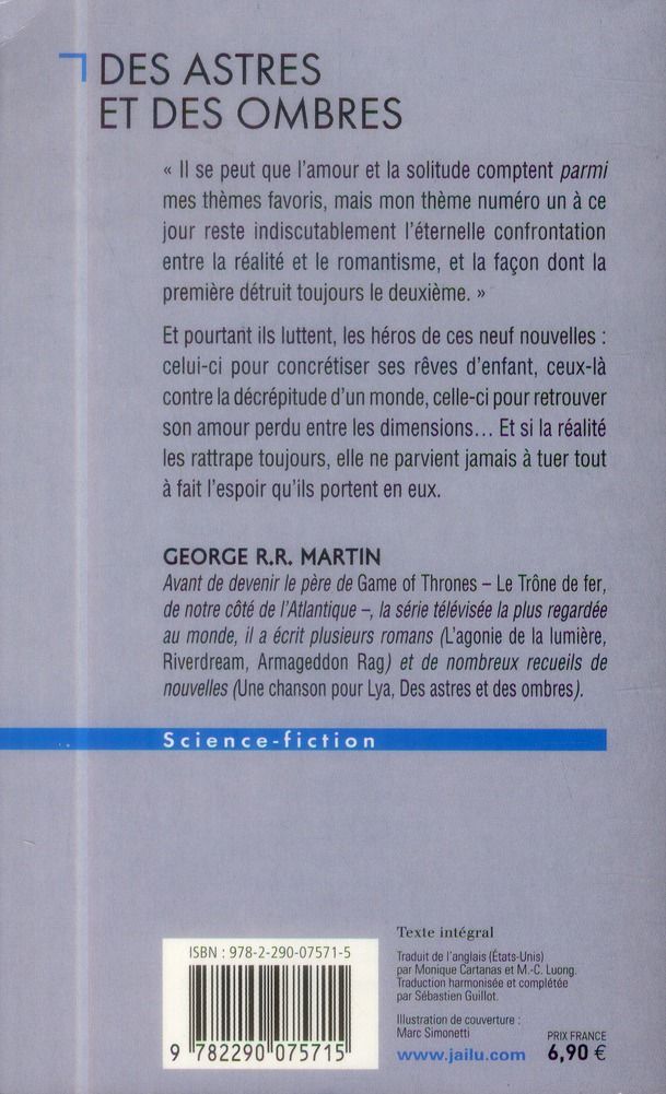Quatrième de couverture de « Des astres et des ombres : recueil »