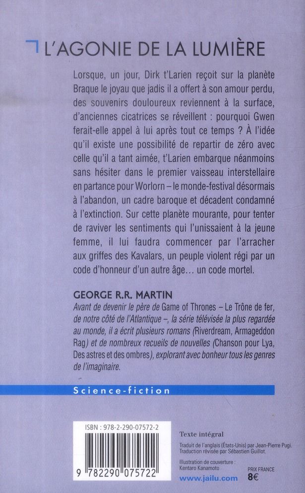 Quatrième de couverture de « L'agonie de la lumière »