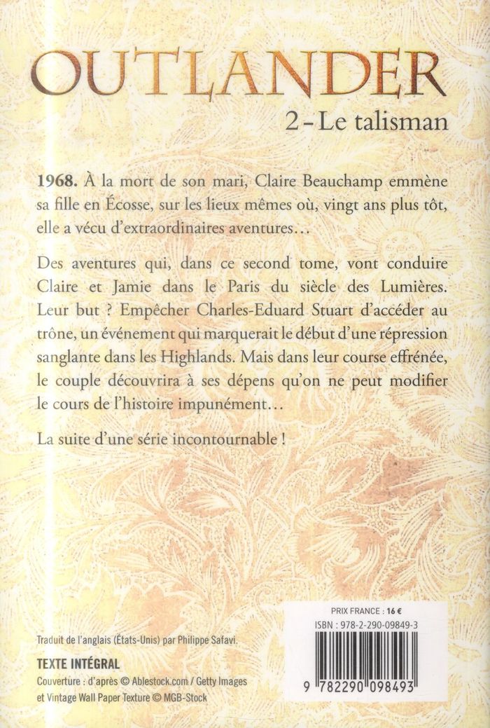 Quatrième de couverture de « OUTLANDER - T02 - LE TALISMAN »