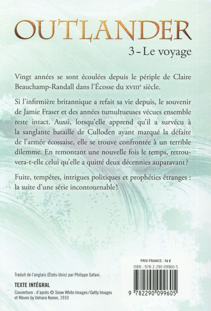 Quatrième de couverture de « OUTLANDER - T03 - LE VOYAGE »
