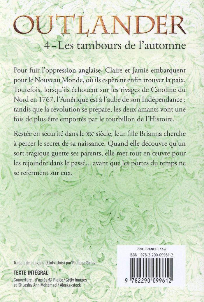 Quatrième de couverture de « Les tambours de l'automne »