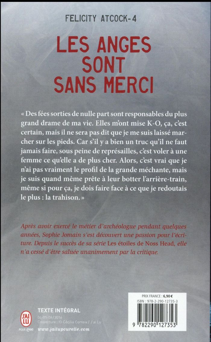 Quatrième de couverture de « Les anges sont sans merci »