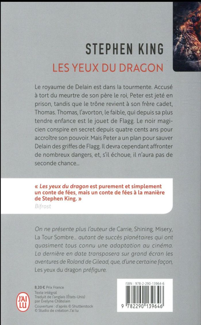 Quatrième de couverture de « LES YEUX DU DRAGON »