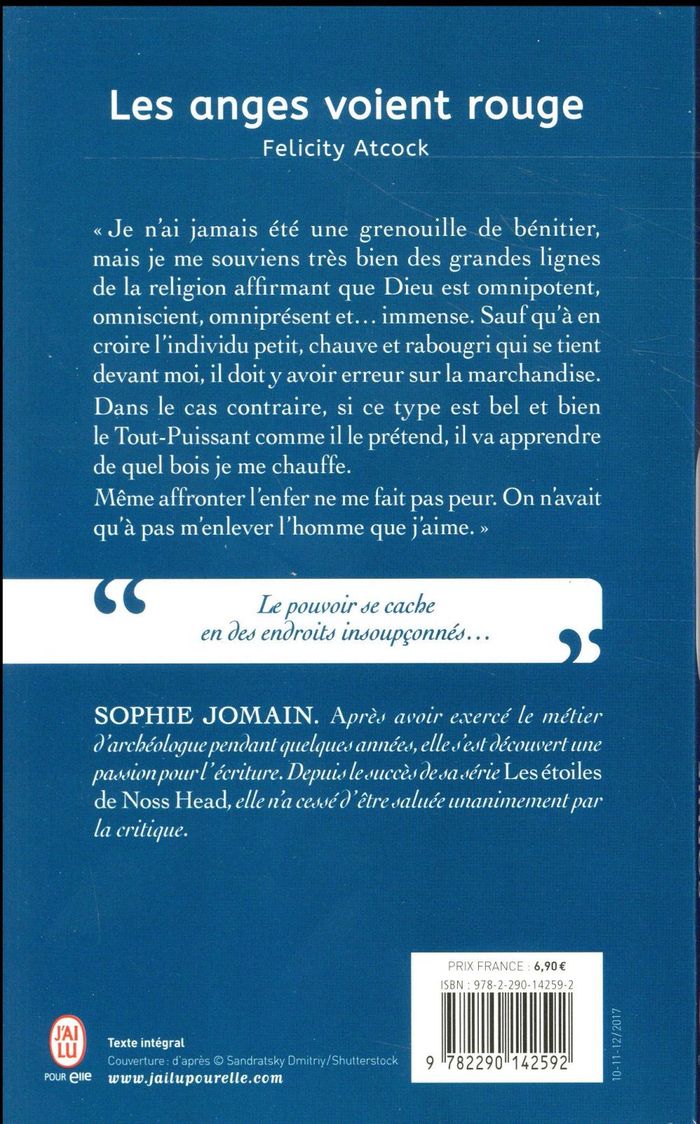 Quatrième de couverture de « Les anges voient rouge »