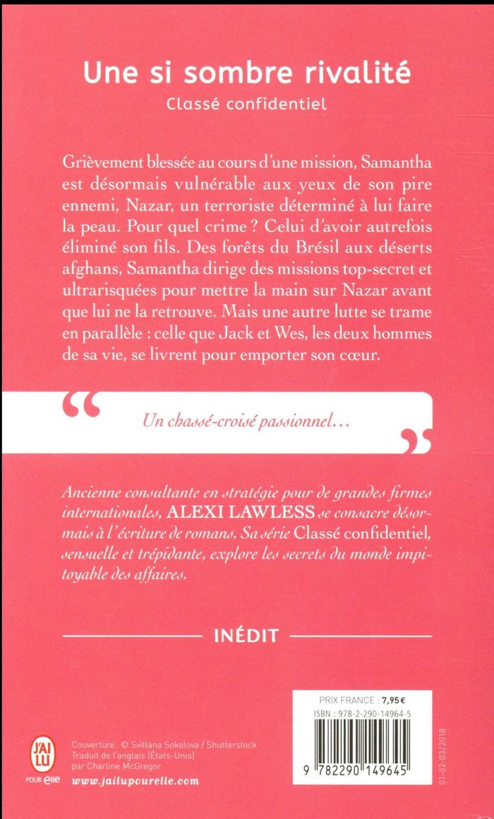 Quatrième de couverture de « CLASSE CONFIDENTIEL - T02 - UNE SI SOMBRE RIVALITE »