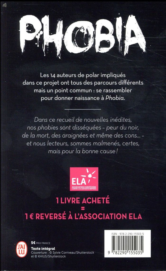 Quatrième de couverture de « Phobia : nouvelles »
