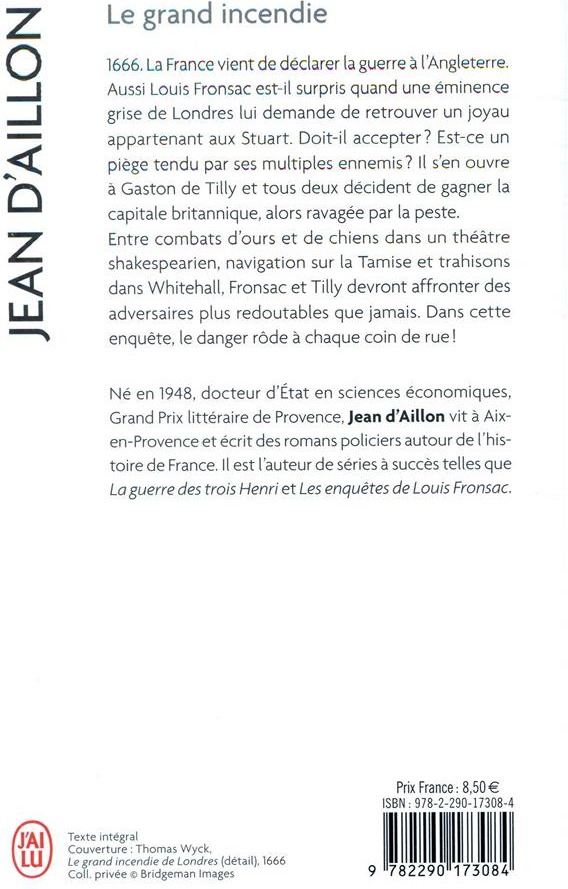 Quatrième de couverture de « Le grand incendie : roman »