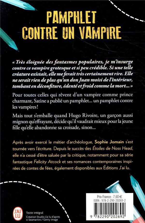 Quatrième de couverture de « Pamphlet contre un vampire »