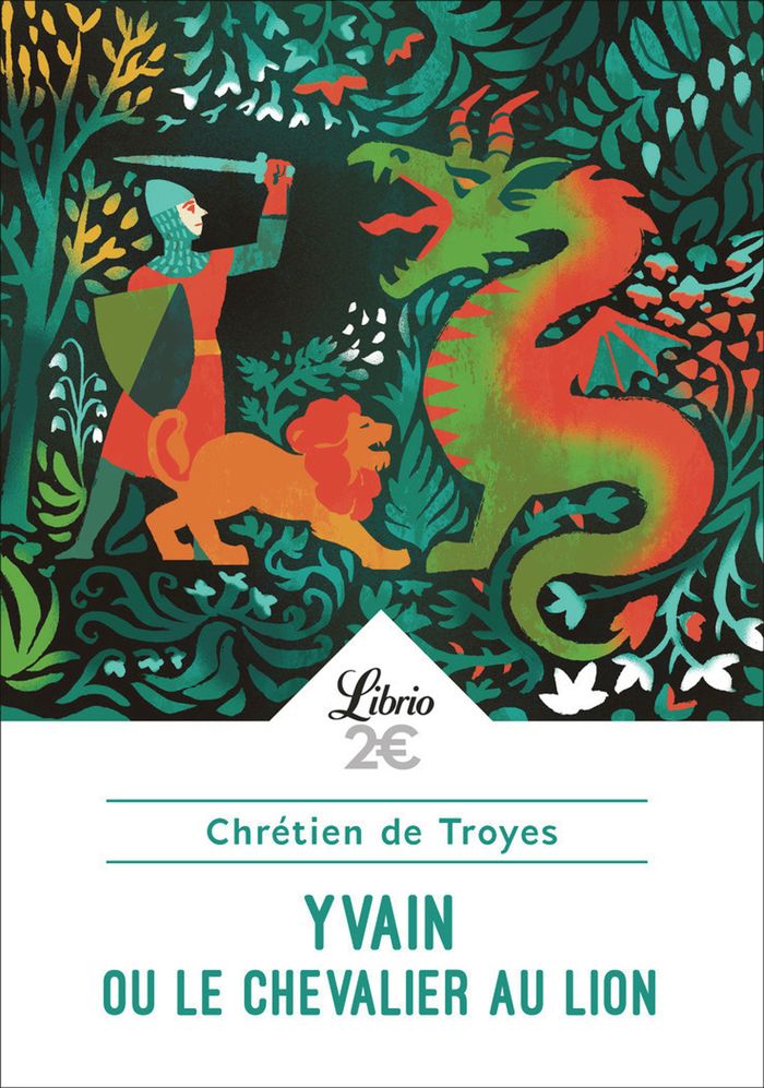 Couverture du livre « Yvain ou Le chevalier au lion » de Chrétien de Troyes, librairie Les Contes Infusés à Corte