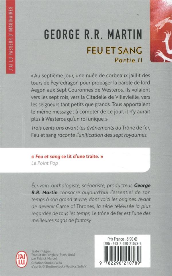 Quatrième de couverture de « Feu et sang »