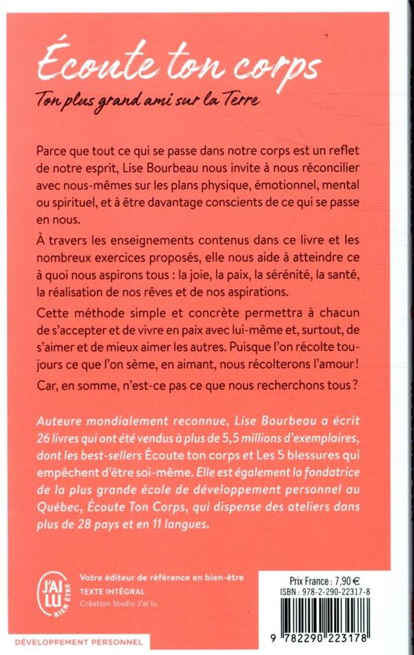 Quatrième de couverture de « ECOUTE TON CORPS - TON PLUS GRAND AMI SUR LA TERRE »