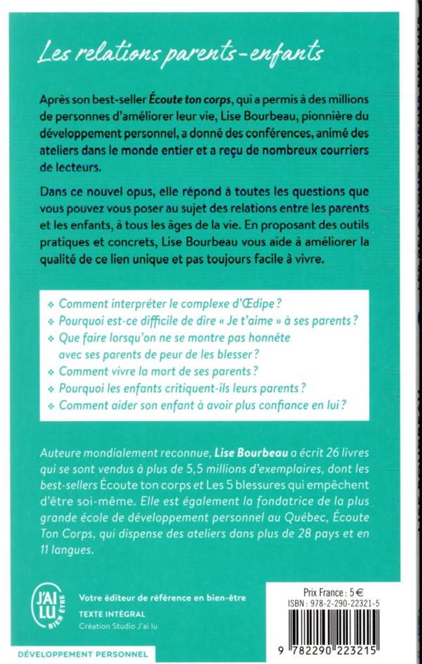 Quatrième de couverture de « Les relations parents-enfants »