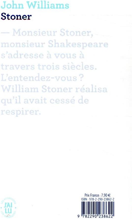 Quatrième de couverture de « STONER »