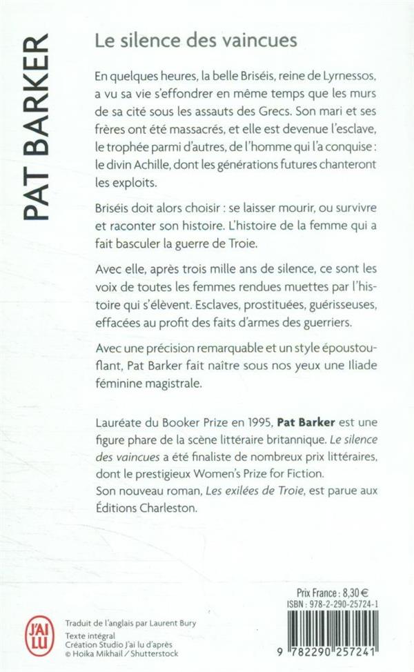 Quatrième de couverture de « LE SILENCE DES VAINCUES »