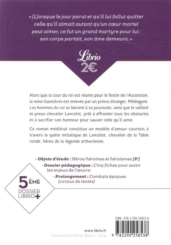 Quatrième de couverture de « Lancelot ou Le chevalier à la charrette »