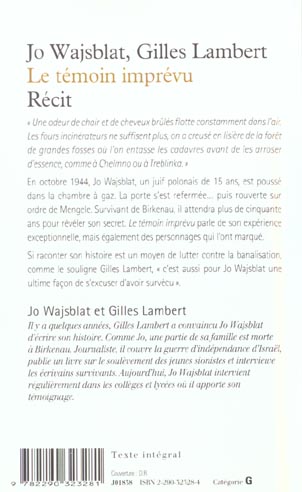Quatrième de couverture de « LE TEMOIN IMPREVU »