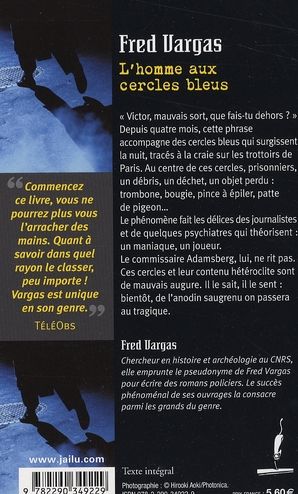 Quatrième de couverture de « L'HOMME AUX CERCLES BLEUS - UNE ENQUETE DU COMMISSAIRE ADAMSBERG »