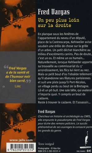 Quatrième de couverture de « UN PEU PLUS LOIN SUR LA DROITE »