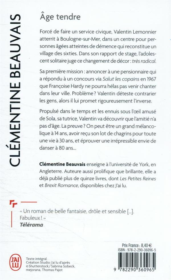 Quatrième de couverture de « Âge tendre : roman »
