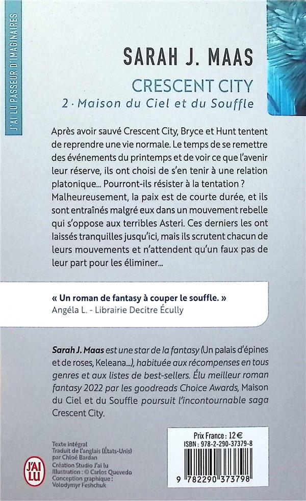 Quatrième de couverture de « CRESCENT CITY - VOL02 - MAISON DU CIEL ET DU SOUFFLE »