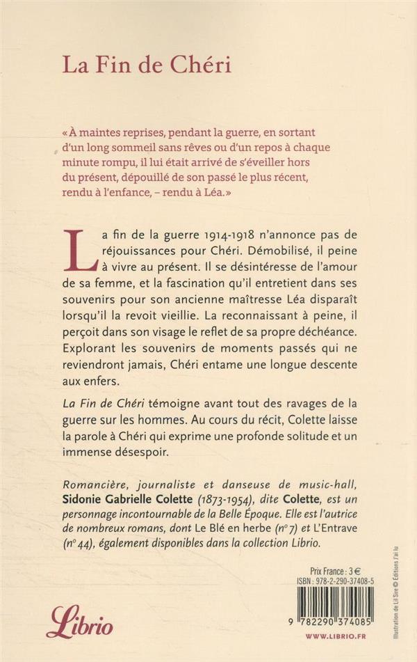 Quatrième de couverture de « La fin de chéri »