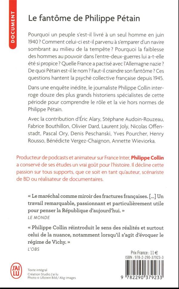 Quatrième de couverture de « Le fantôme de Philippe Pétain »