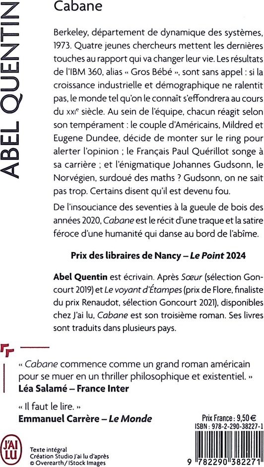 Quatrième de couverture de « Cabane : roman »