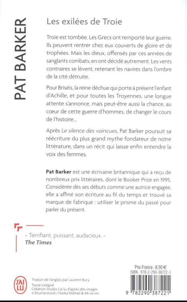 Quatrième de couverture de « Les exilées de Troie : roman »