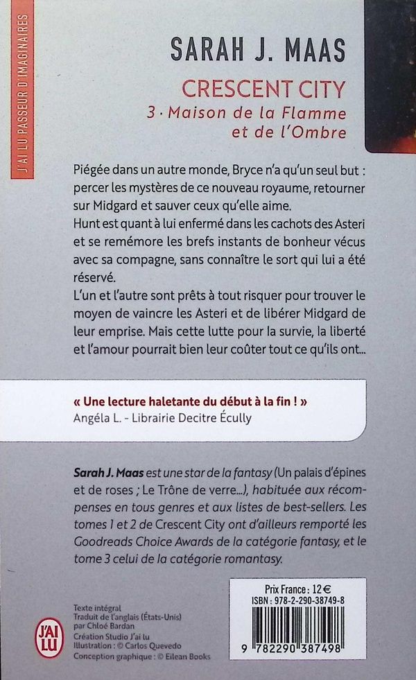 Quatrième de couverture de « CRESCENT CITY - VOL03 - MAISON DE LA FLAMME ET DE L'OMBRE »