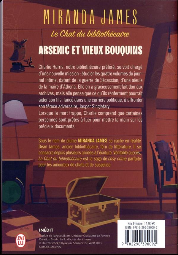 Quatrième de couverture de « Le chat du bibliothécaire : arsenic et vieux bouquins »