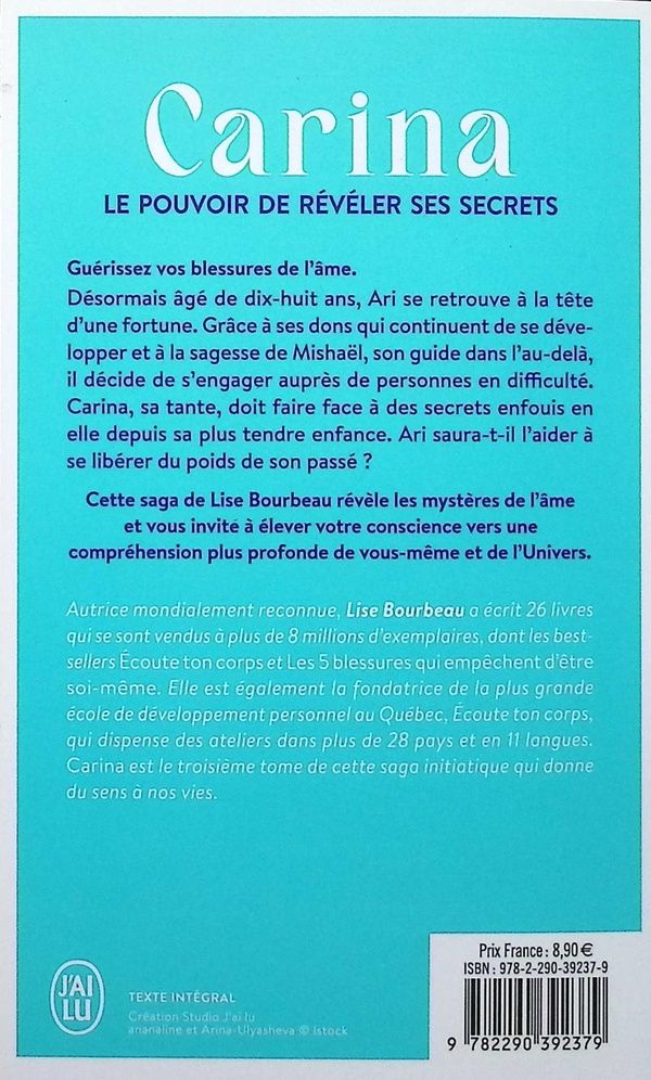 Quatrième de couverture de « Carina : le pouvoir de révéler ses secrets »