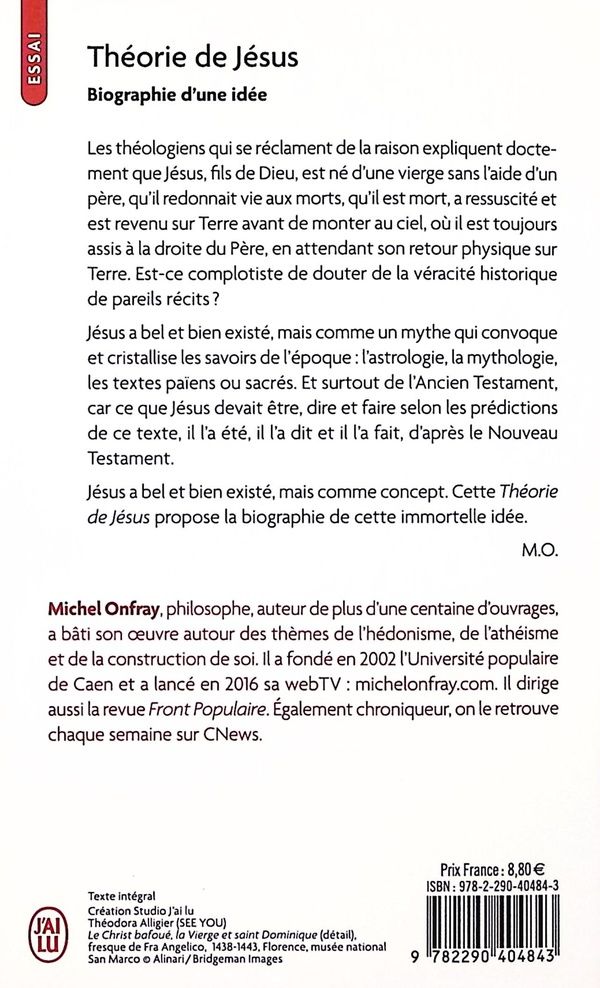 Quatrième de couverture de « Théorie de Jésus : biographie d'une idée »