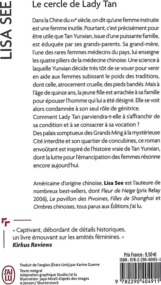 Quatrième de couverture de « Le cercle de Lady Tan »