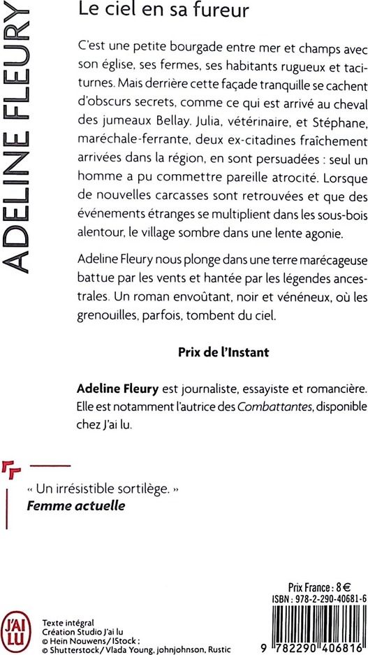 Quatrième de couverture de « LE CIEL EN SA FUREUR »