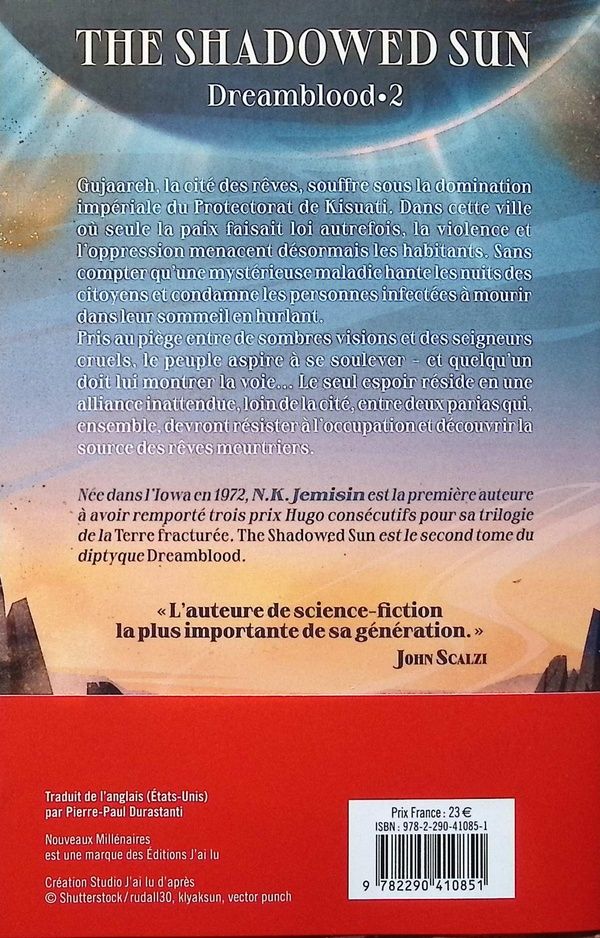 Quatrième de couverture de « The shadowed sun : roman »