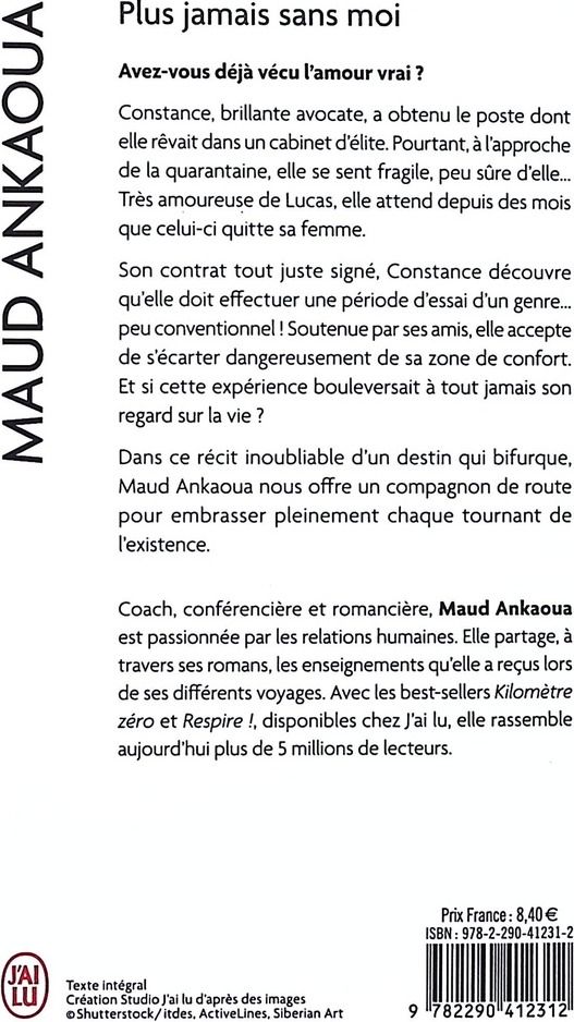 Quatrième de couverture de « PLUS JAMAIS SANS MOI »