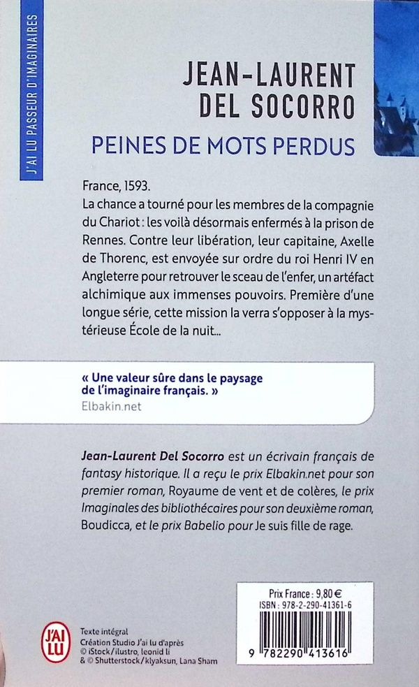 Quatrième de couverture de « Peines de mots perdus : roman »