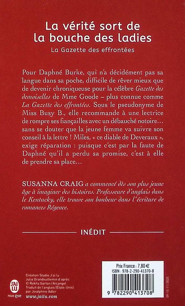 Quatrième de couverture de « La vérité sort de la bouche des ladies »