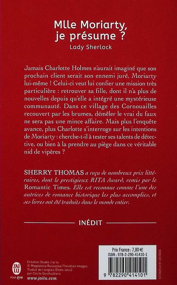 Quatrième de couverture de « Mlle Moriarty, je présume ? »